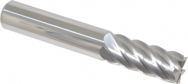 Accupro 12183860 Square End Mill: 7/16 Dia, 1 LOC, 7/16 Shank Dia, 2-3/4 OAL, 6 Flutes, Solid Carbide 