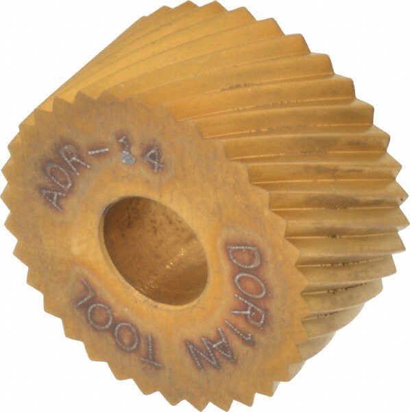 Standard Knurl Wheel: 3/4" Dia, 90 ° Tooth Angle, 14 TPI, Diagonal, High Speed Steel