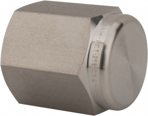 Pipe End Cap: 1/4" Fitting, 316 Stainless Steel