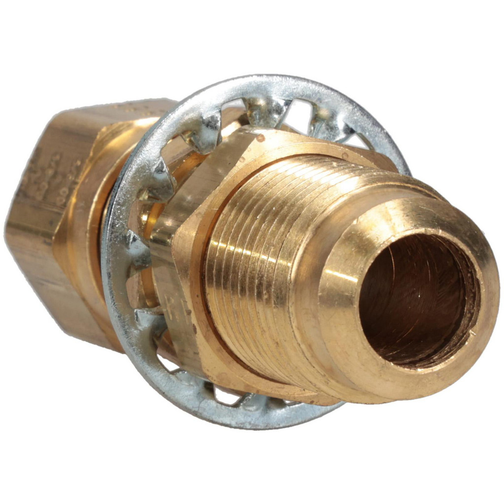 Parker Compression Tube Bulkhead Union: 5/8" Tube OD, Compression x Compression - Brass, D.O.T. FMVSS571.106, SAE J1131 & SAE J246 | Part #62NFBH-10