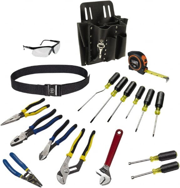 Combination Hand Tool Set: 18 Pc, Electrician's Tool Set