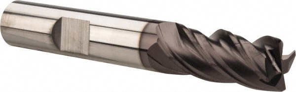 SGS 36864 Corner Radius End Mill: 3/8" Dia, 7/8" LOC, 0.02" Radius, 4 Flutes, Solid Carbide Image