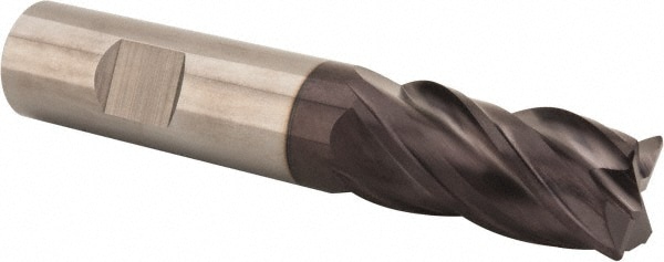 SGS 36870 Corner Radius End Mill: 3/4" Dia, 1-1/2" LOC, 0.04" Radius, 4 Flutes, Solid Carbide 