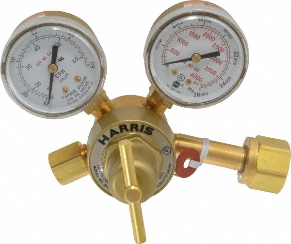 320 CGA Inlet Connection, Female Fitting, 60 Max psi, Carbon Dioxide Welding Regulator