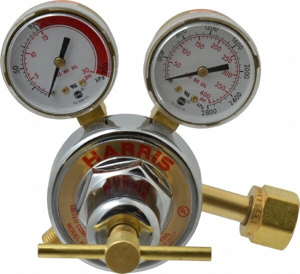 300 CGA Inlet Connection, Male Fitting, 15 Max psi, Acetylene Welding Regulator