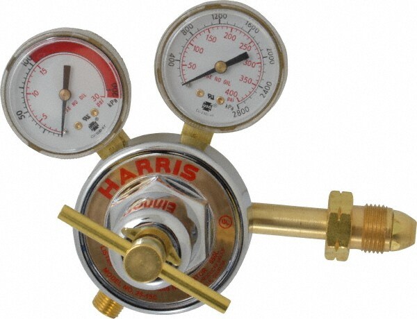 510 CGA Inlet Connection, Male Fitting, 15 Max psi, Acetylene Welding Regulator