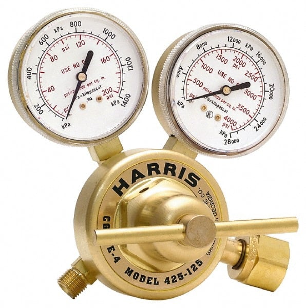 Harris Products 3000816 300 CGA Inlet Connection, Male Fitting, 15 Max psi, Acetylene Welding Regulator 