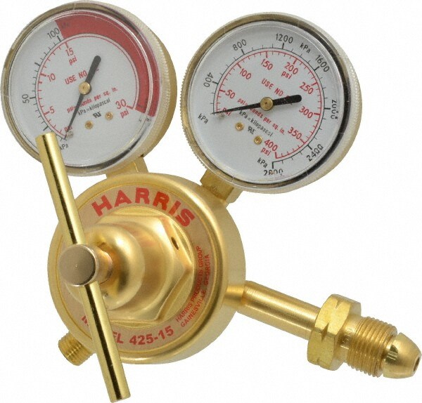 510 CGA Inlet Connection, Male Fitting, 15 Max psi, Acetylene Welding Regulator