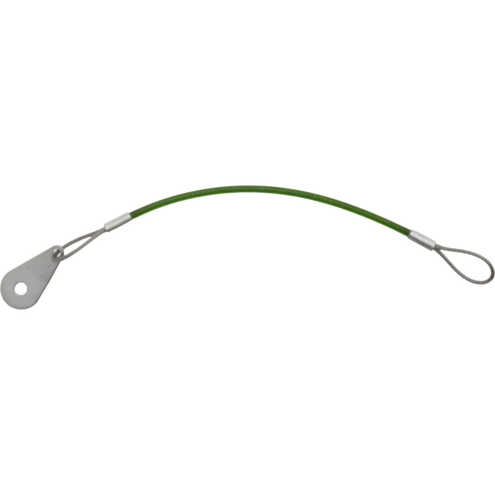 8" Long, Stainless Steel Cable Loop & Tab with Hole End, Quick Release Pin Lanyard