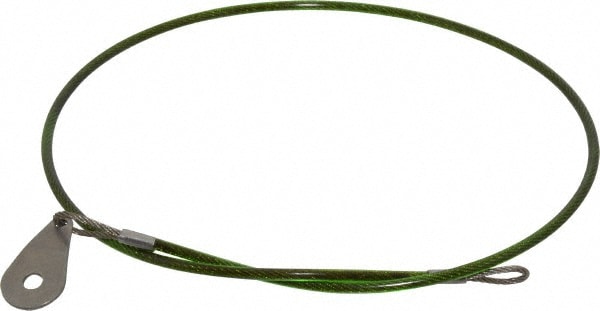 24" Long, Stainless Steel Cable Loop & Tab with Hole End, Quick Release Pin Lanyard