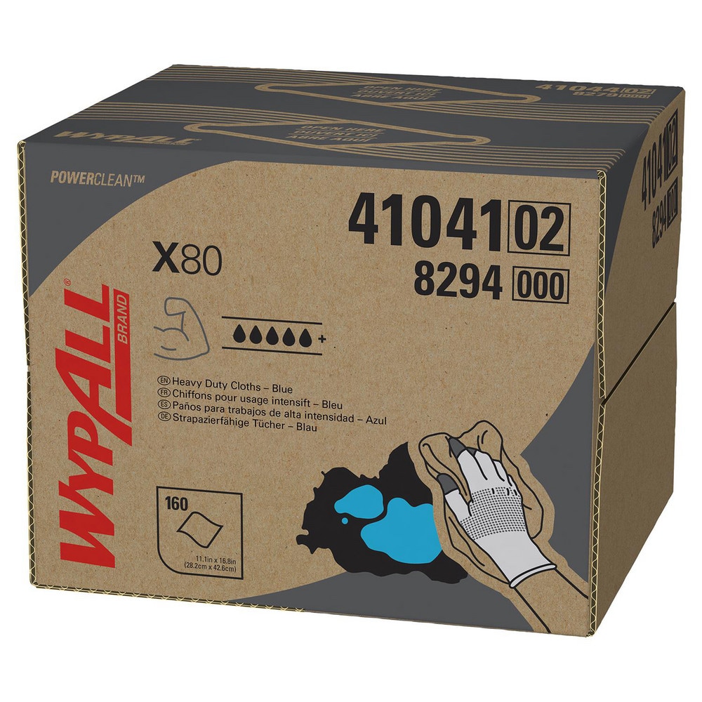 PowerClean™ X80 Heavy Duty Cloths (41041), Brag Box, Extended Use Towels, Blue