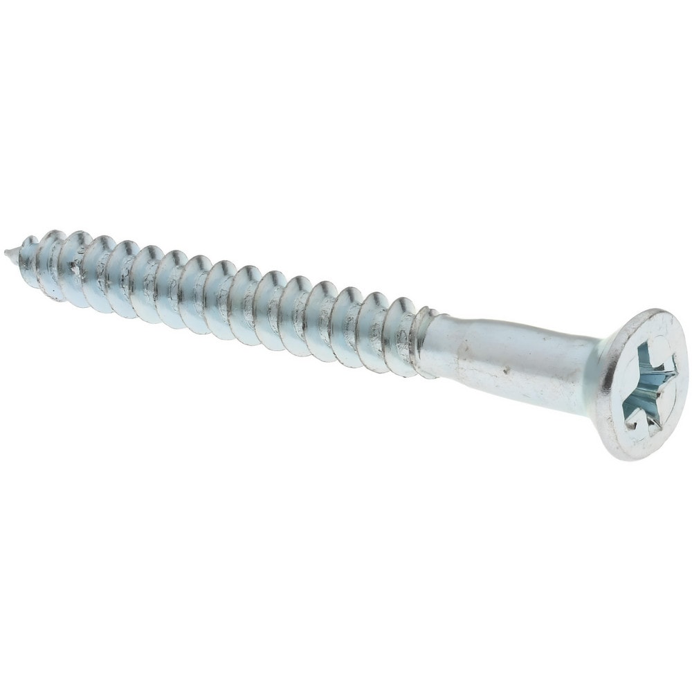 #14 x 1-1/4 Zinc Plated Steel Phillips Flat Head Wood Screws 100 PCS.