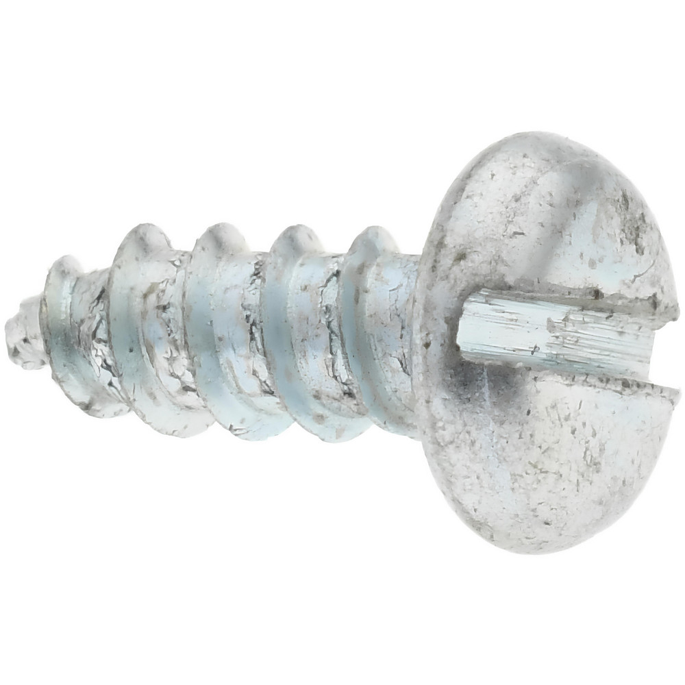 Sheet Metal Screw: #6, Pan Head, Slotted Drive, 3/8" Length Under Head