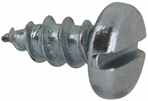Sheet Metal Screw: #8, Pan Head, Slotted Drive, 3/8" Length Under Head