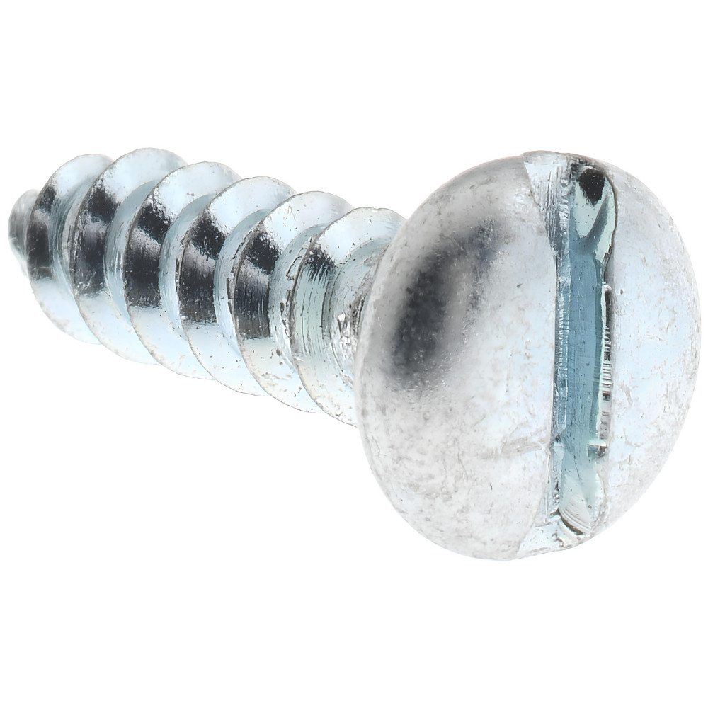 Sheet Metal Screw: #8, Pan Head, Slotted Drive, 5/8" Length Under Head