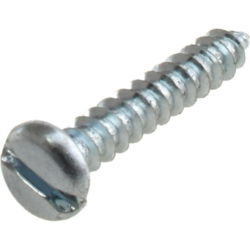 Sheet Metal Screw: #8, Pan Head, Slotted Drive, 1" Length Under Head
