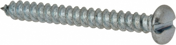 Sheet Metal Screw: #8, Pan Head, Slotted Drive, 1-1/2" Length Under Head