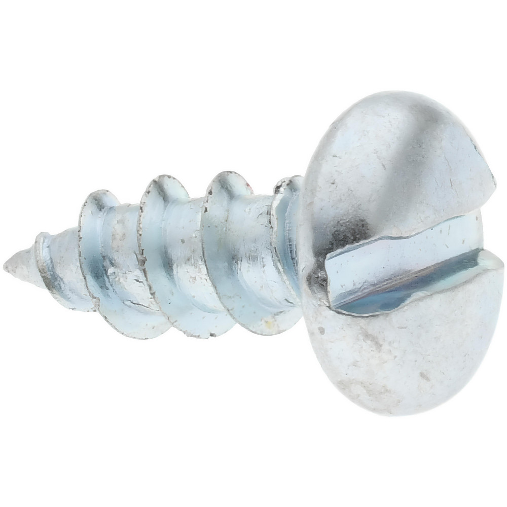 Sheet Metal Screw: #10, Pan Head, Slotted Drive, 1/2" Length Under Head
