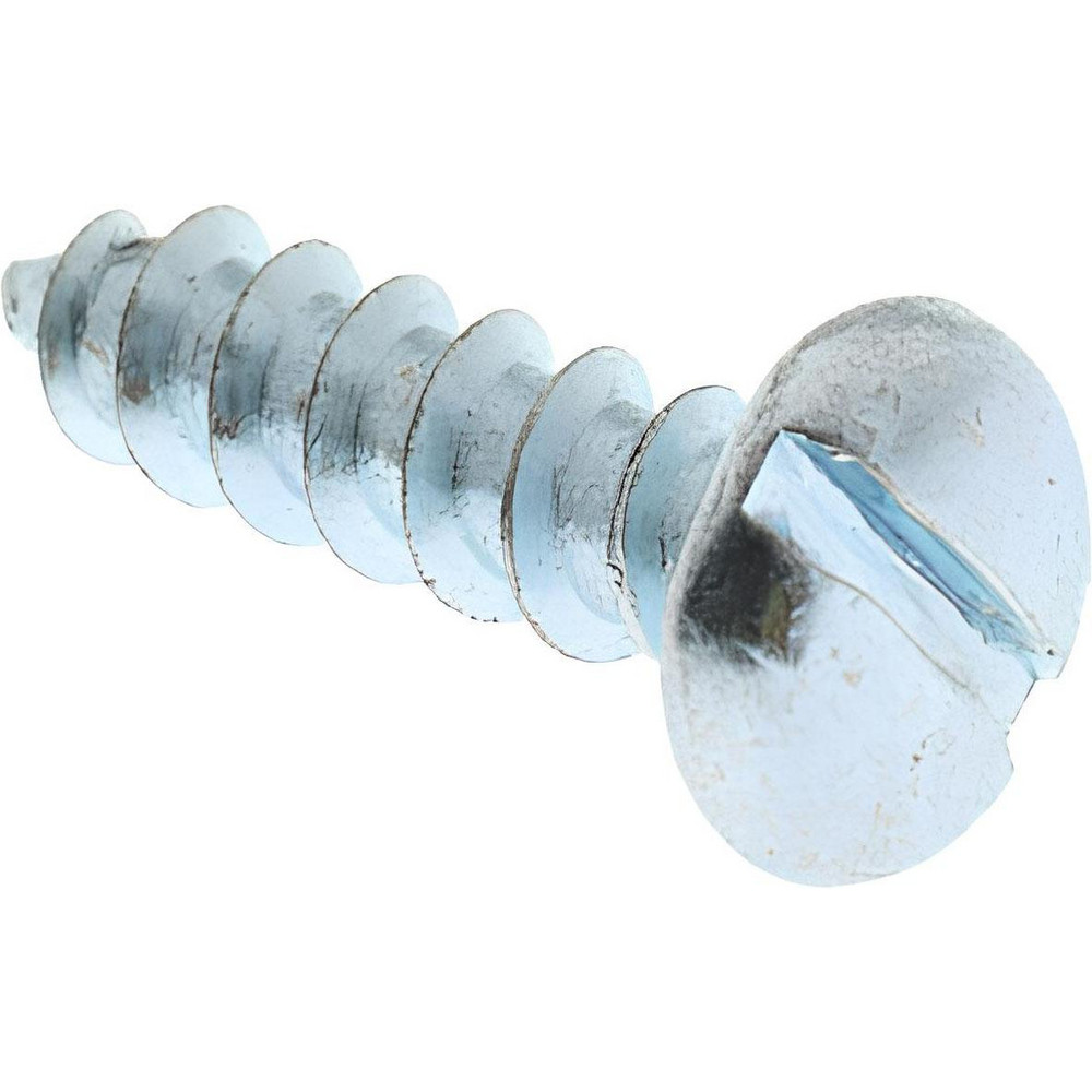 Sheet Metal Screw: #10, Pan Head, Slotted Drive, 3/4" Length Under Head