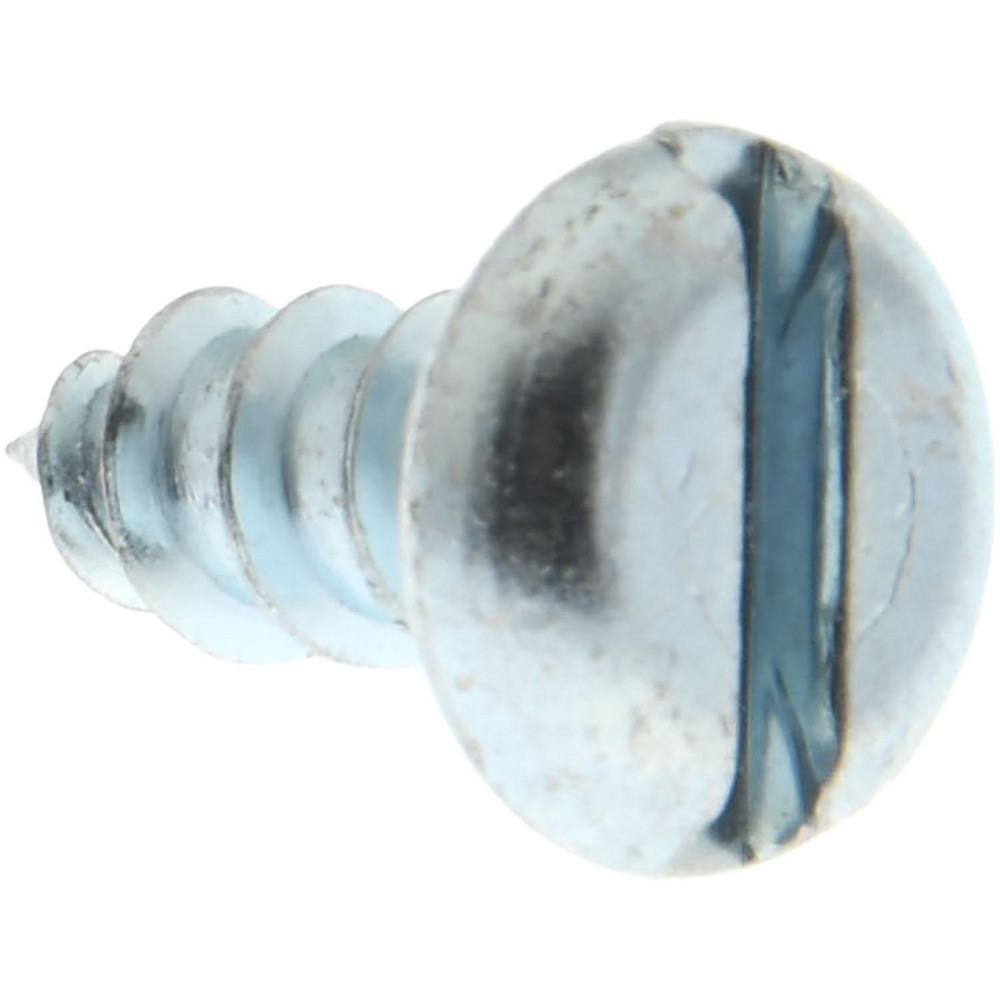 Sheet Metal Screw: #12, Pan Head, Slotted Drive, 1/2" Length Under Head