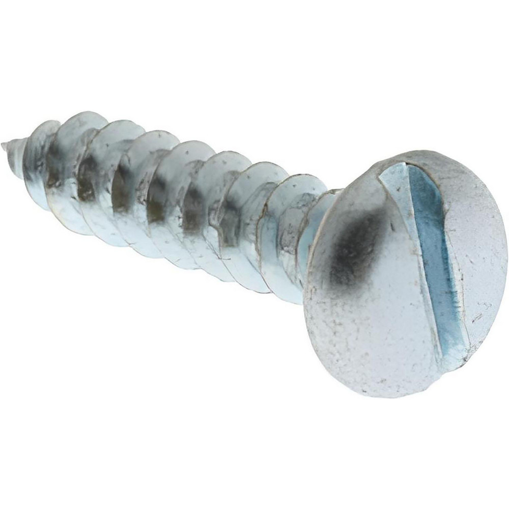 Sheet Metal Screw: #12, Pan Head, Slotted Drive, 1" Length Under Head