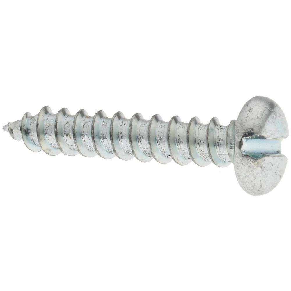 Sheet Metal Screw: #12, Pan Head, Slotted Drive, 1-1/4" Length Under Head