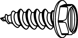 Value Collection R63308643 Sheet Metal Screw: #12, Hex Washer Head, Slotted Image