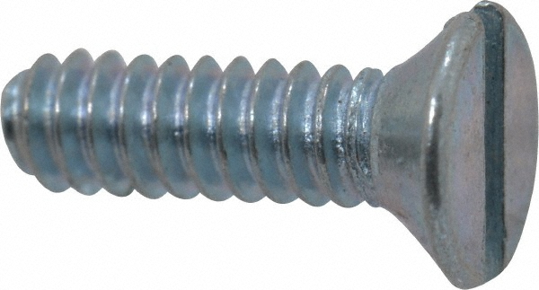 Photos - Nail / Screw / Fastener Value Collection Machine Screw: #4-40, 3/8" Overall Length, Flat Head, Slotted - Grade 2 Steel, Zinc Finish | 100-Pack | Par