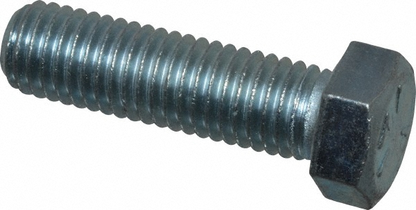 Made in USA 30133 Hex Head Cap Screw: 9/16-12 x 2", Grade 5 Steel, Zinc-Plated Image