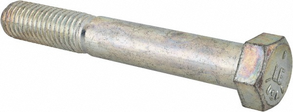 Made in USA MSC30141 Hex Head Cap Screw: 9/16-12 x 4", Grade 5 Steel, Zinc-Plated Image