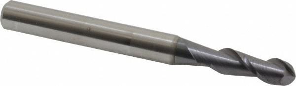 Accupro 12183958 Ball End Mill: 0.2188" Dia, 0.625" LOC, 2 Flute, Solid Carbide Image