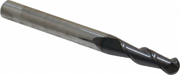 Accupro 12183961 Ball End Mill: 0.2344" Dia, 0.75" LOC, 2 Flute, Solid Carbide Image