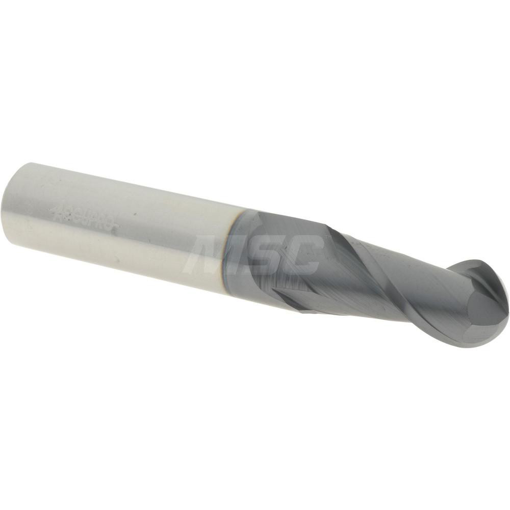 12184024 Ball End Mill: 0.4688" Dia, 1" LOC, 2 Flute, Solid Carbide  