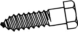 Value Collection R63231124 1/2" Screw, 5" Length Under Head, Stainless Steel, Hex Head Lag Screw Image