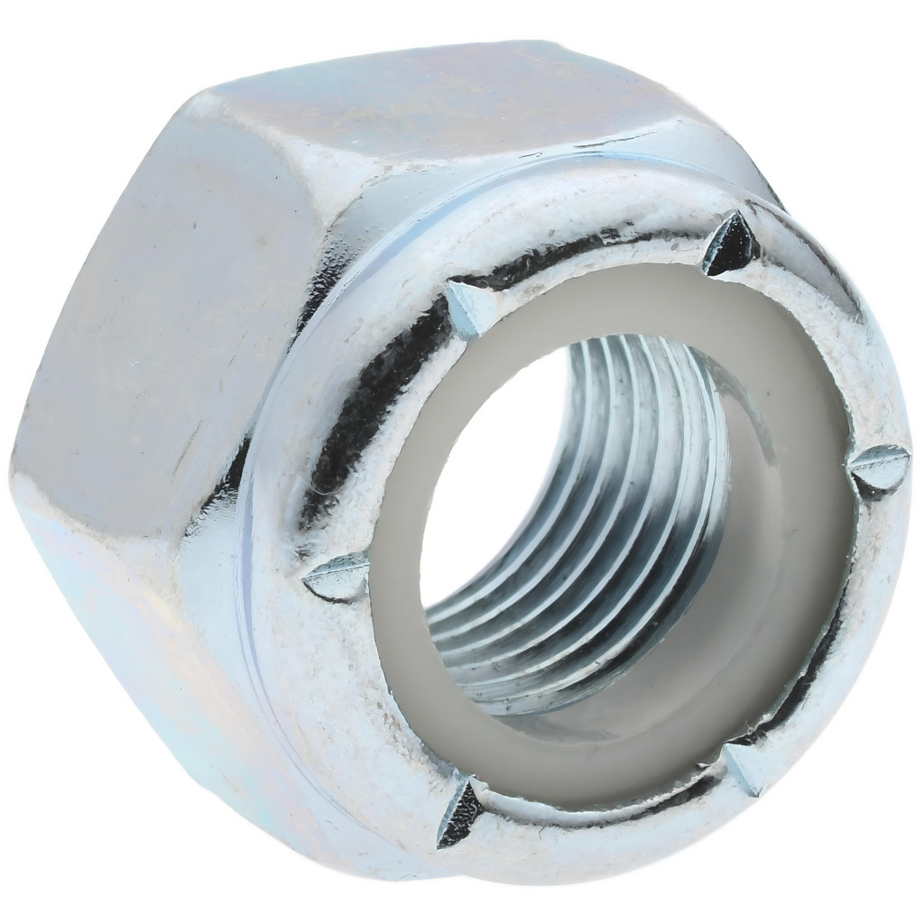 Value Collection R50000018 Hex Lock Nut: Insert, Nylon Insert, 9/16-18, Grade 2 Steel, Zinc-Plated Image