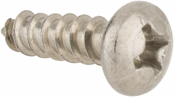 Sheet Metal Screw: #6, Pan Head, Phillips Drive, 1/2" Length Under Head - Grade 18-8 Stainless Steel