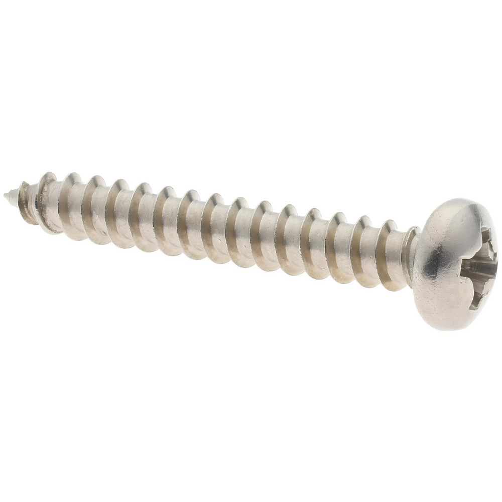 Sheet Metal Screw: #6, Pan Head, Phillips Drive, 1" Length Under Head - Grade 18-8 Stainless Steel