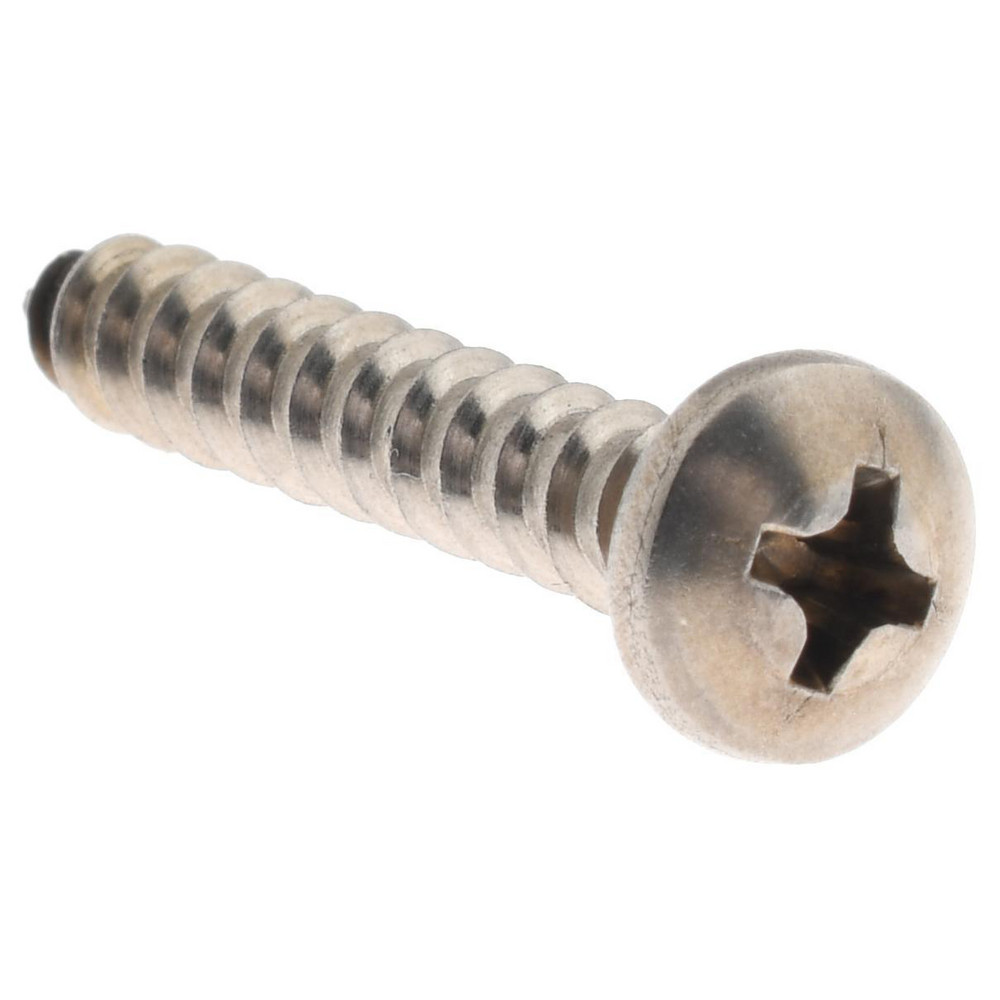 Sheet Metal Screw: #8, Pan Head, Phillips Drive, 1" Length Under Head - Grade 18-8 Stainless Steel