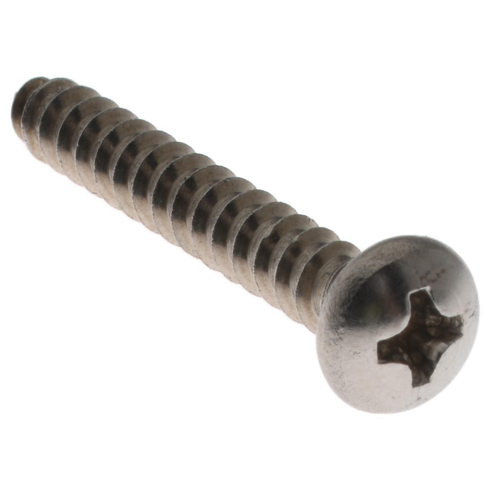 Sheet Metal Screw: #8, Pan Head, Phillips Drive, 1-1/4" Length Under Head - Grade 18-8 Stainless Steel