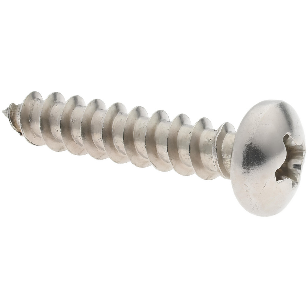Sheet Metal Screw: #10, Pan Head, Phillips Drive, 1" Length Under Head - Grade 18-8 Stainless Steel