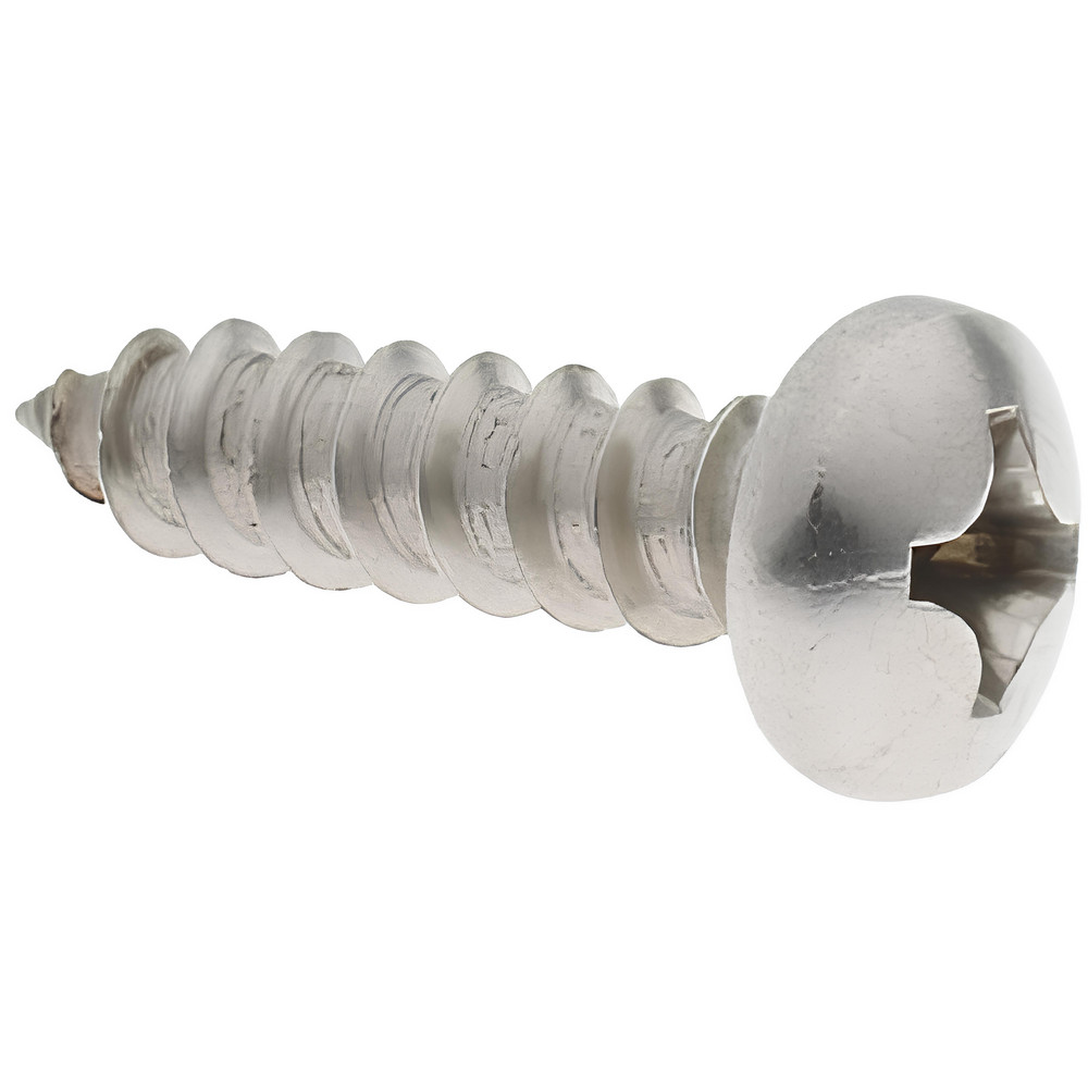 Sheet Metal Screw: #14, Pan Head, Phillips Drive, 1" Length Under Head - Grade 18-8 Stainless Steel