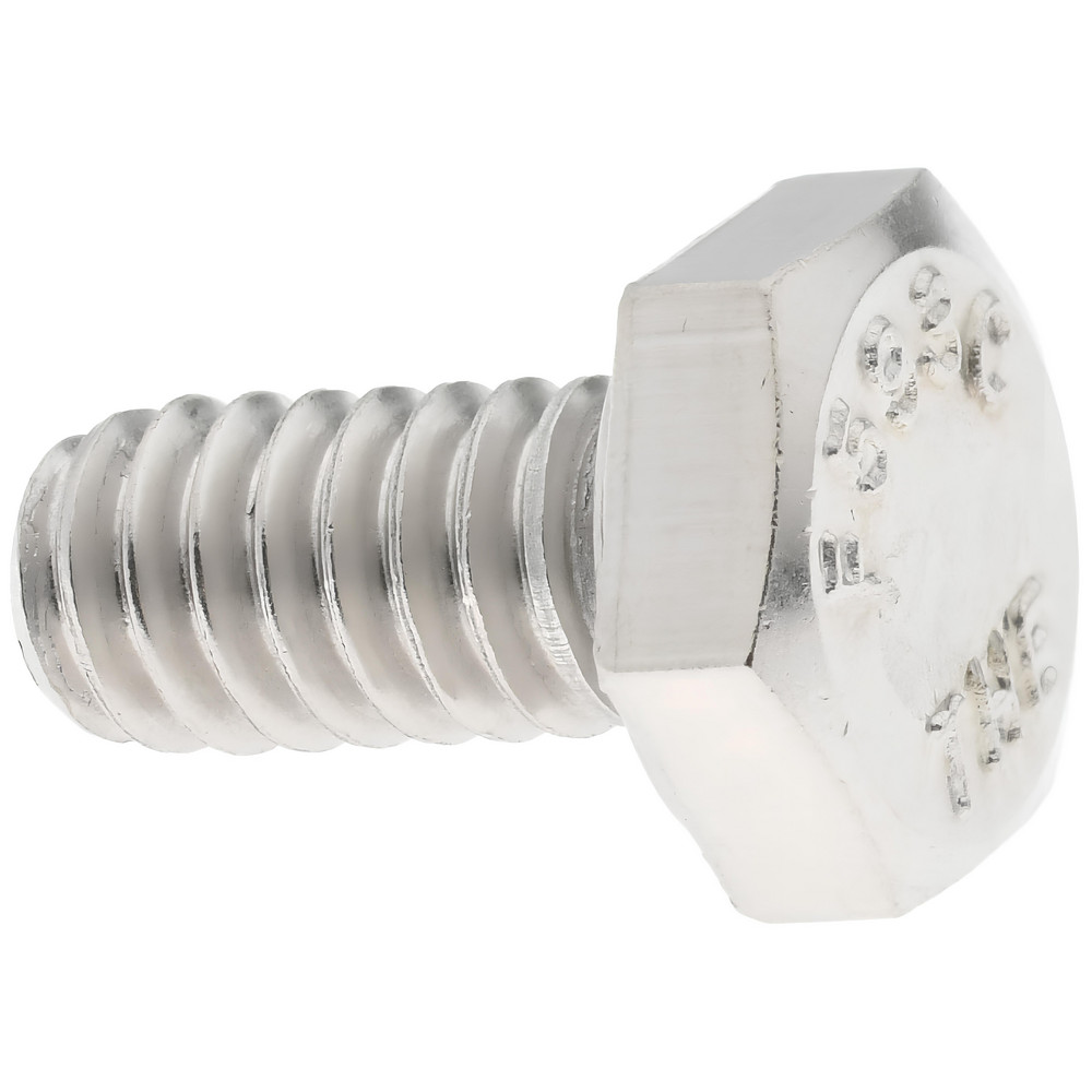 Hex Head Cap Screw: 1/4-20, 1/2" Length Under Head, Grade 18-8 Stainless Steel - 7/16" Hex