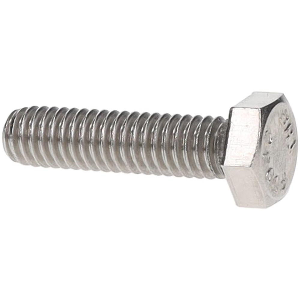 Hex Head Cap Screw: 5/16-18, 1-1/4" Length Under Head, Grade 18-8 Stainless Steel - Fully Threaded, 1/2" Hex