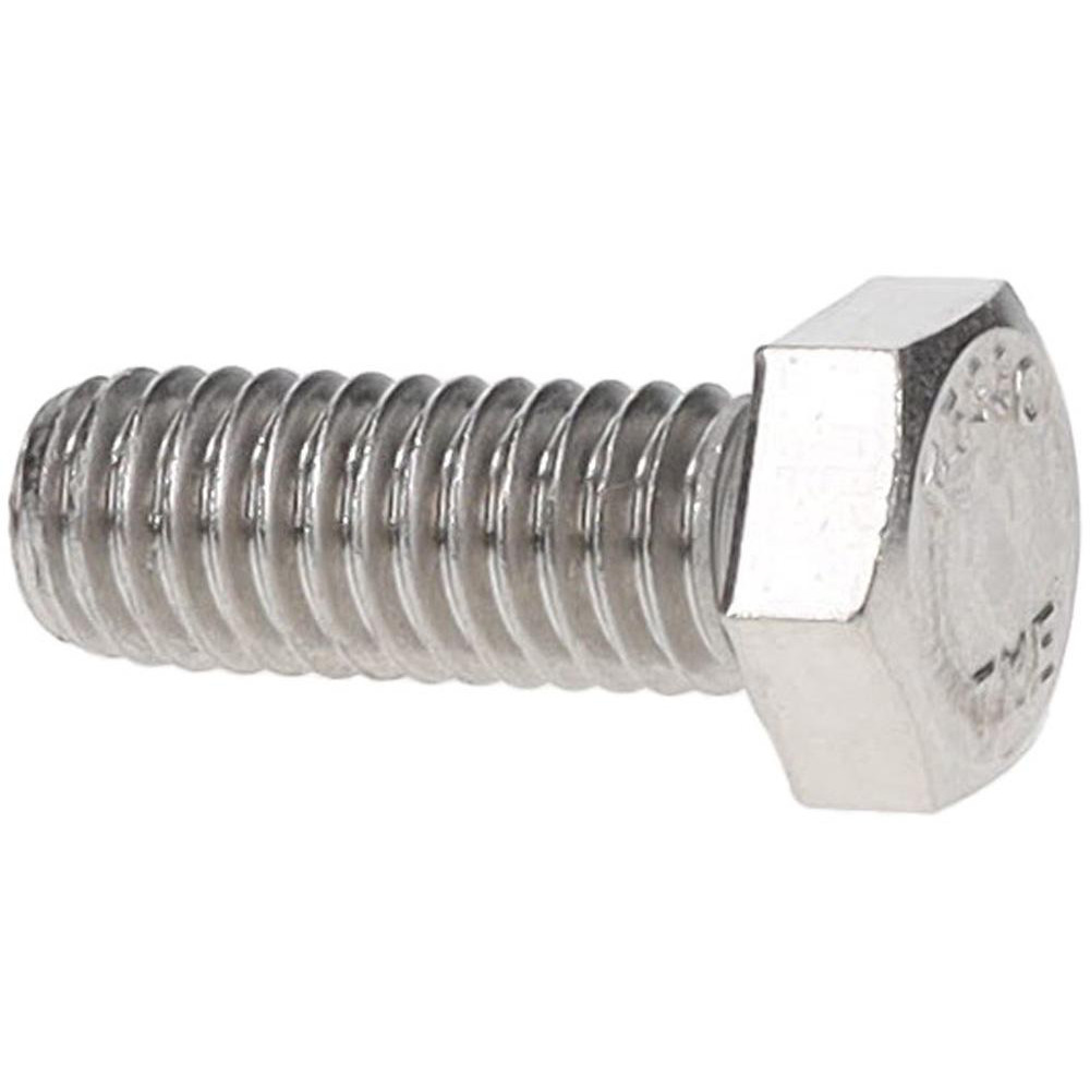 Hex Head Cap Screw: 3/8-16, 1" Length Under Head, Grade 18-8 Stainless Steel - 9/16" Hex