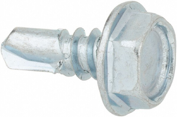 #10, Hex Washer Head, Hex Drive, 1/2" Length Under Head, #2 Point, Self Drilling Screw