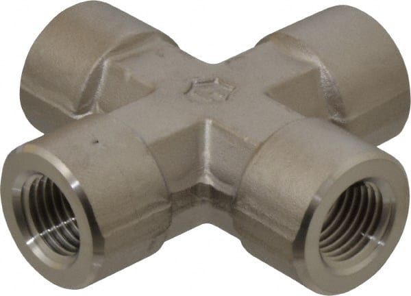 Ham-Let 3000988 Pipe Cross: 1/4" Fitting, 316 Stainless Steel 