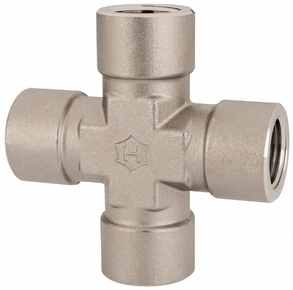 Pipe Cross: 1/2" Fitting, 316 Stainless Steel
