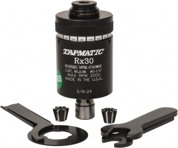 Tapmatic 87966636 Model RX30, No. 0 Min Tap Capacity, 1/4 Inch Max Mild Steel Tap Capacity, 3/8-24 Mount Tapping Head 