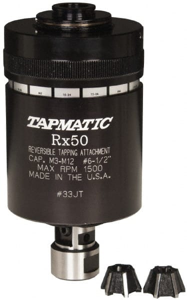 Tapmatic 87966719 Model RX50, No. 6 Min Tap Capacity, 1/2 Inch Max Mild Steel Tap Capacity, JT33 Mount Tapping Head 