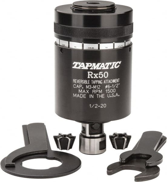 Tapmatic 87966735 Model RX50, No. 6 Min Tap Capacity, 1/2 Inch Max Mild Steel Tap Capacity, 1/2-20 Mount Tapping Head 